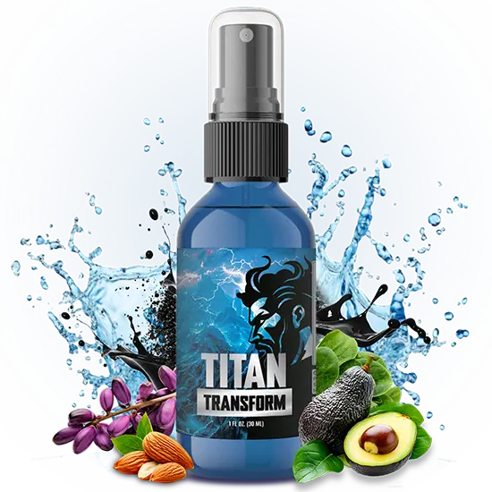 Titan Transform spray bottle with botanical artwork